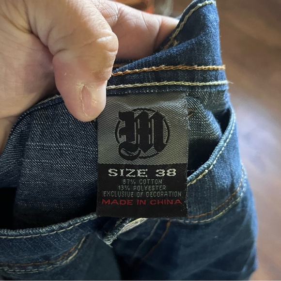 Vintage Y2K 2000s Makeveli Tupac Brand Baggy widelegged Faded Jeans - Picture 2 of 5